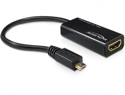 Attēls no Delock Adapter MHL Micro USB 5 pin male > High Speed HDMI female + USB Micro-B female