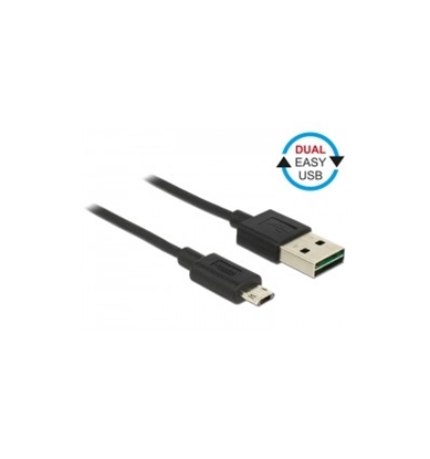 Attēls no Delock Cable EASY-USB 2.0 Type-A male - EASY-USB 2.0 Type Micro-B male black 1.0m