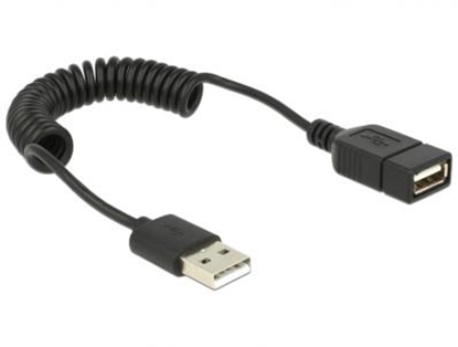 Attēls no Delock Extension Cable USB 2.0-A male  female coiled cable
