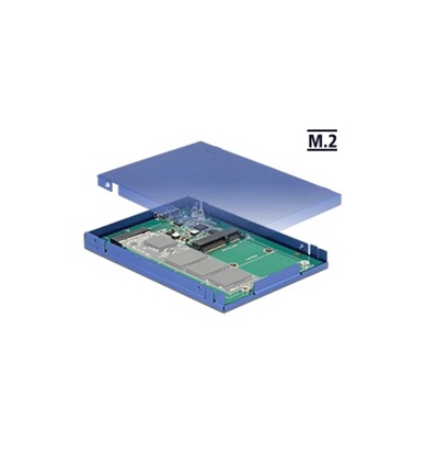 Изображение Delock 2.5″ Converter USB 3.1 Micro-B female - M.2 / mSATA with enclosure