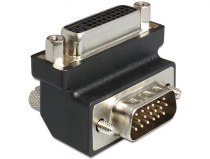 Изображение Delock Adapter DVI 24+5 pin female  VGA 15 pin male 90 angled