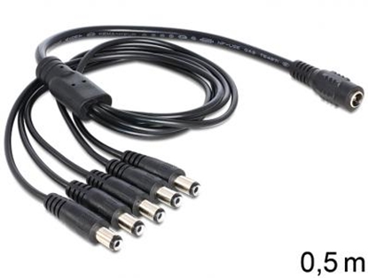 Изображение Delock Cable DC Splitter 5.5 x 2.1 mm 1 x female  5 x male
