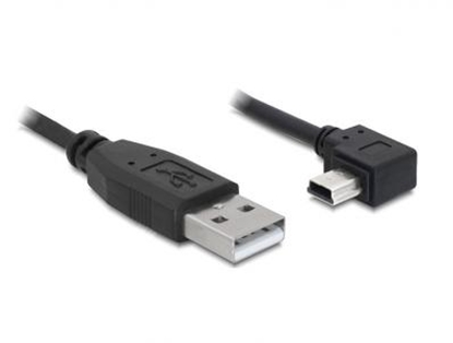 Attēls no Delock Cable USB 2.0-A male > USB mini-B 5pin male angled 1m