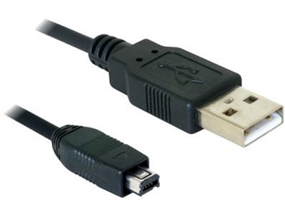 Attēls no Delock Cable USB-B mini 4pin Hirose  USB-A 1,5m male-male