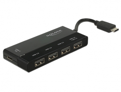 Picture of Delock External USB 3.1 Gen 1 Hub USB Type-C™ > 4 x USB Type-A + 1 x USB Type-C™ PD
