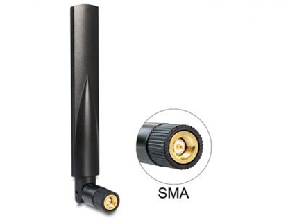 Attēls no Delock GSM  UMTS Antenna SMA 1 ~ 3.5 dBi omnidirectional with flexible joint