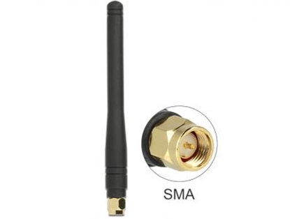 Picture of Delock ISM 433 MHz Antenna SMA 2.5 dBi Omnidirectional Flexible Rubber Black