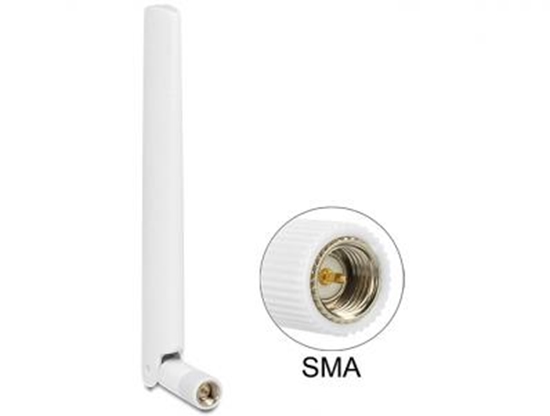 Picture of Delock LTE Antenna SMA 1 ~ 2.5 dBi Omnidirectional With Flexible Joint White