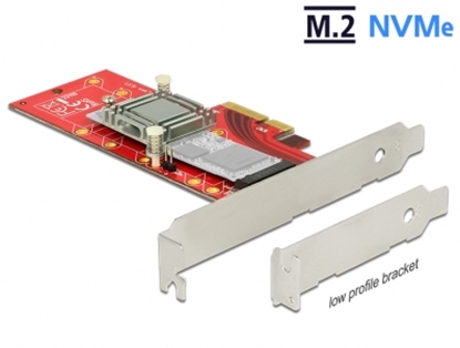 Изображение Delock PCI Express x4 Karte > 1 x intern NVMe M.2 Key M 110 mm mit Kühlkörper - Low Profile Form Faktor