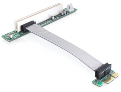 Attēls no Delock Riser card PCI Express x1 > PCI 32Bit 5 V with flexible cable 13 cm left insertion