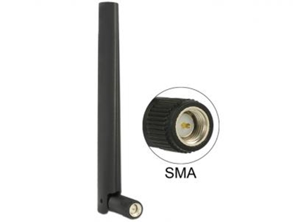 Picture of Delock ZigBee Antenna Multi Bluetooth, GSM, LTE, UMTS, WLAN IEEE 802.11 bgn SMA 1 ~ 4.3 dBi Omnidirectional Joint Black