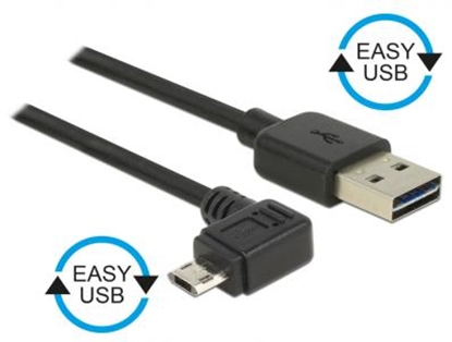 Attēls no Kabel EASY USB 2.0-A  EASY Micro-B linksrechts gewinkelt SteckerStecker 0,5 m Delock