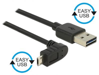 Attēls no Kabel EASY USB 2.0-A  EASY Micro-B obenunten gewinkelt SteckerStecker 3 m Delock