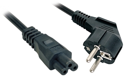 Picture of Lindy 5m, CEE 7/7 - IEC 320 C5 Black CEE7/7 C5 coupler