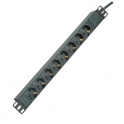 Picture of ROLINE 19" PDU for Cabinets 8x 2300W, IEC320 C14 M, black, 2.0 m