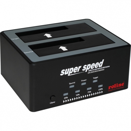 Picture of ROLINE 2.5 + 3.5 SATA HDD Docking Station, USB3.0, HD Copy-Function
