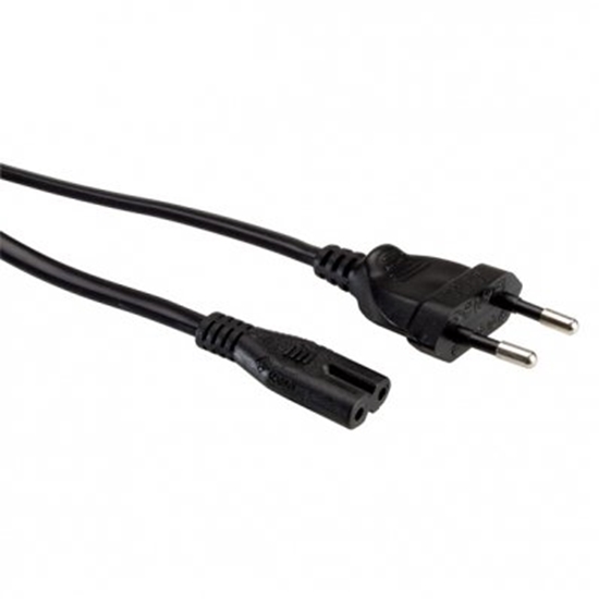 Picture of ROLINE Euro Power Cable, 2-pin, black, 5.0 m