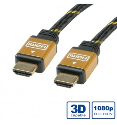 Attēls no ROLINE GOLD HDMI High Speed Cable, M/M, 1 m