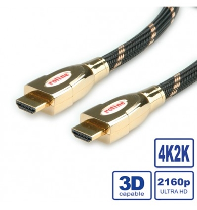 Attēls no ROLINE GOLD HDMI Ultra HD Cable + Ethernet, M/M, 2 m