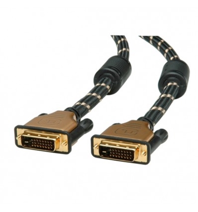 Attēls no ROLINE GOLD Monitor Cable, DVI M - DVI M, (24+1) dual link 3 m