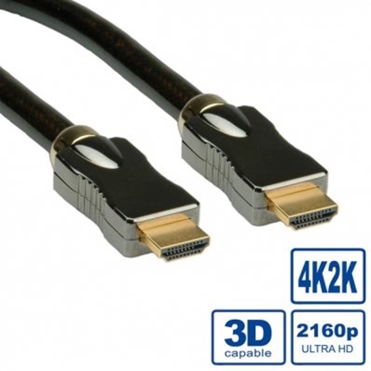 Attēls no ROLINE HDMI Ultra HD Cable + Ethernet, M/M, black, 15 m