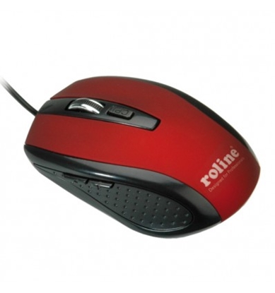 Изображение ROLINE Mouse, optical, USB red/black