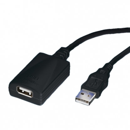 Attēls no ROLINE USB 2.0 Extension Cable, 1 Port, black, 5.0 m
