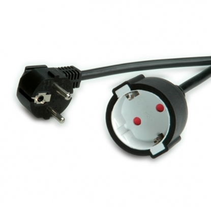 Изображение VALUE Extension Cable with 3P. German connectors, AC 230V, black, 5 m