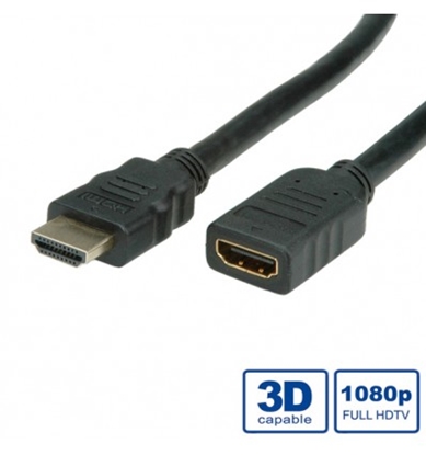 Picture of VALUE HDMI High Speed Cable + Ethernet, M/F, 2 m