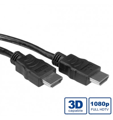 Attēls no VALUE HDMI High Speed Cable + Ethernet, LSOH, M/M, black, 1 m