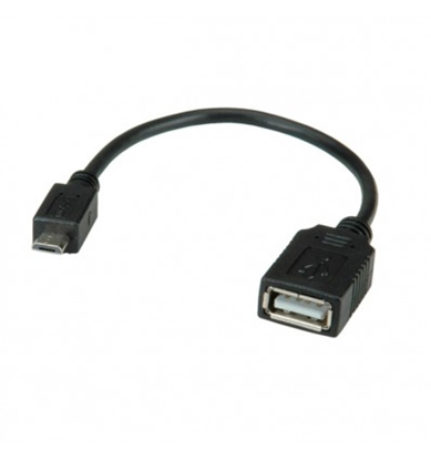 Изображение VALUE USB 2.0 Cable, USB Type A F - Micro USB B M, OTG 0.15 m