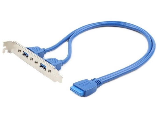 Изображение Gembird Gniazdo USB 3.0 x2 na śledziu do obudowy (CC-USB3-RECEPTACLE)