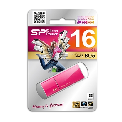 Attēls no Silicon Power flash drive 16GB Blaze B05 USB 3.0, pink