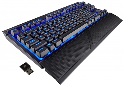 Изображение Klaviatūra žaidėjui Corsair Mechanical Gaming Keyboard K63 NA, Wireless / Wired, Black, BLUE backlig