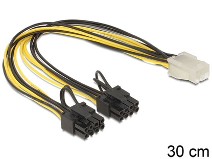 Attēls no Delock Cable PCI Express power supply 6 pin female  2 x 8 pin male