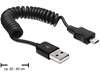 Изображение Delock Cable USB 2.0-A male  USB micro-B male coiled cable