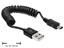 Attēls no Delock Cable USB 2.0-A male  USB mini male coiled cable