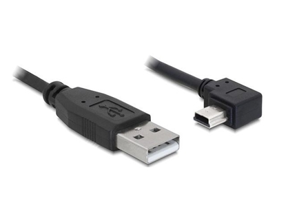Attēls no Delock Cable USB-A male > USB mini-B male angled 90° left