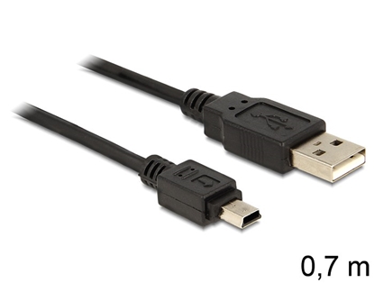 Attēls no Delock Cable USB 2.0-A   USB mini-B 5pin 0,70m  mm