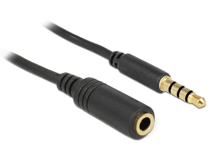 Attēls no Delock Extension Cable Audio Stereo Jack 3.5 mm male  female IPhone 4 pin 5 m