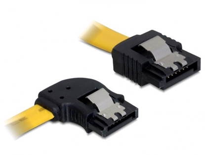 Изображение Delock Cable SATA 50cm leftstraight metal yellow