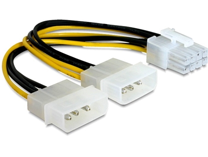 Attēls no Delock Cable PCI Express power supply 8pin   2x  5Â¼â for graphics card
