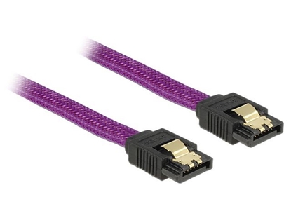 Attēls no Delock SATA cable 6 Gbs 50 cm straight  straight metal purple Premium