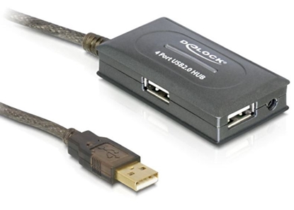Изображение Delock USB 2.0 Extension Cable 10 m active with 4 port Hub