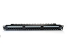 Picture of Patch panel 19" 24 porty, kat.5e, U/UTP, 1U, wspornik kablowy, czarny (kompletny)