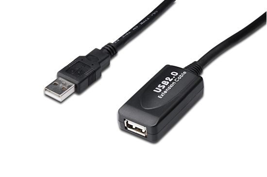 Picture of Kabel przedłużający USB 2.0 HighSpeed Typ USB A/USB A M/Ż aktywny 20m Czarny 