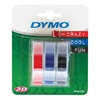 Picture of 3x1 Dymo Embossing Labels Multi-Pack 9mm (red/blue/black)