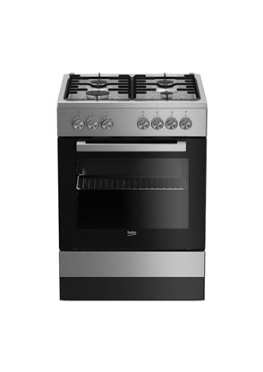 Picture of BEKO Cooker FSE62120DX 60 cm, Gas/Electric, Inox color/black glass