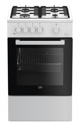 Изображение Beko FSG52020FW cooker Freestanding cooker Gas Black, White
