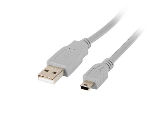 Picture of Kabel USB Lanberg USB-A - miniUSB 1.8 m Szary (CA-USBK-10CC-0018-S)
